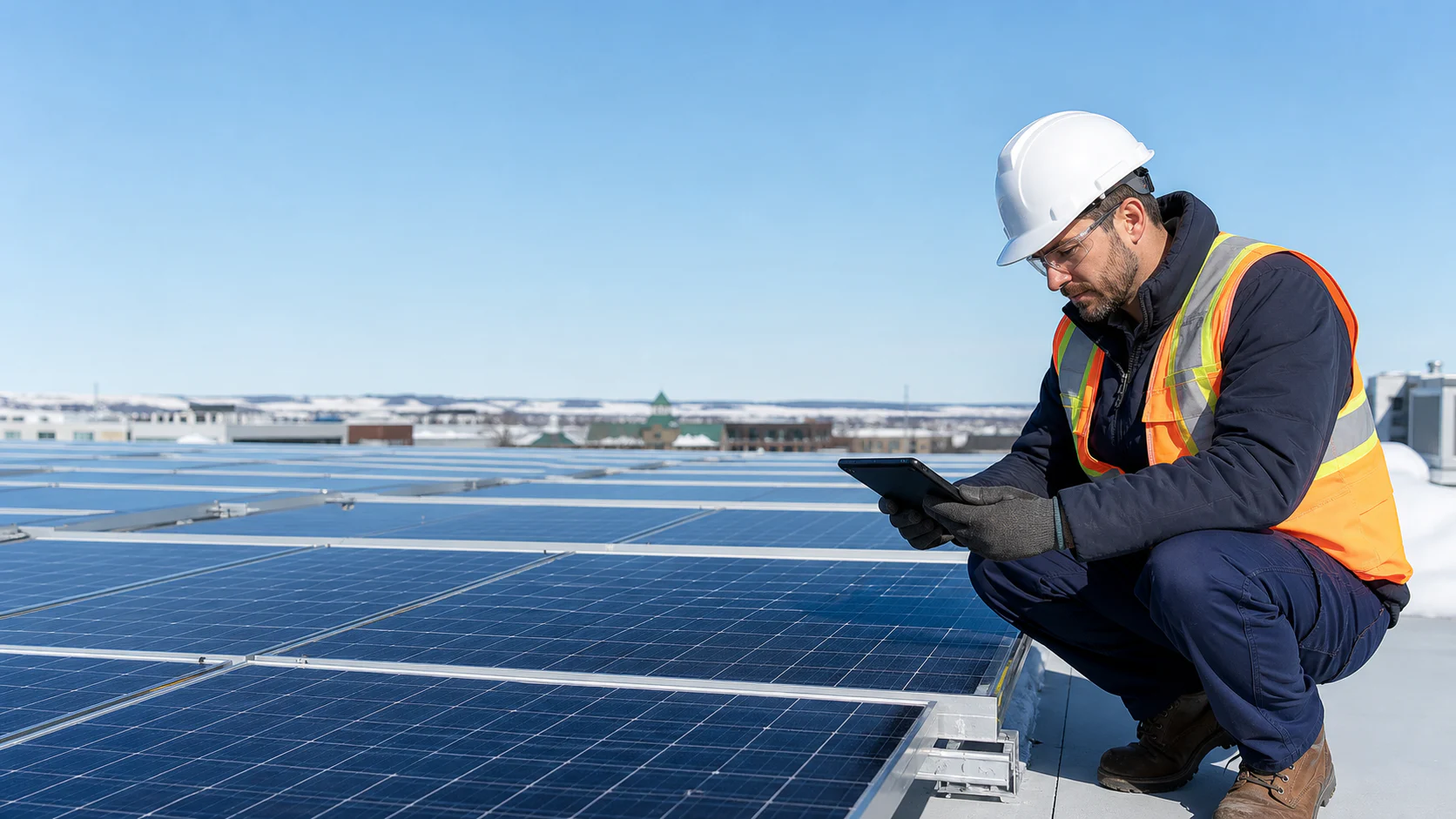 Inspection professionnelle d’une installation solaire commerciale