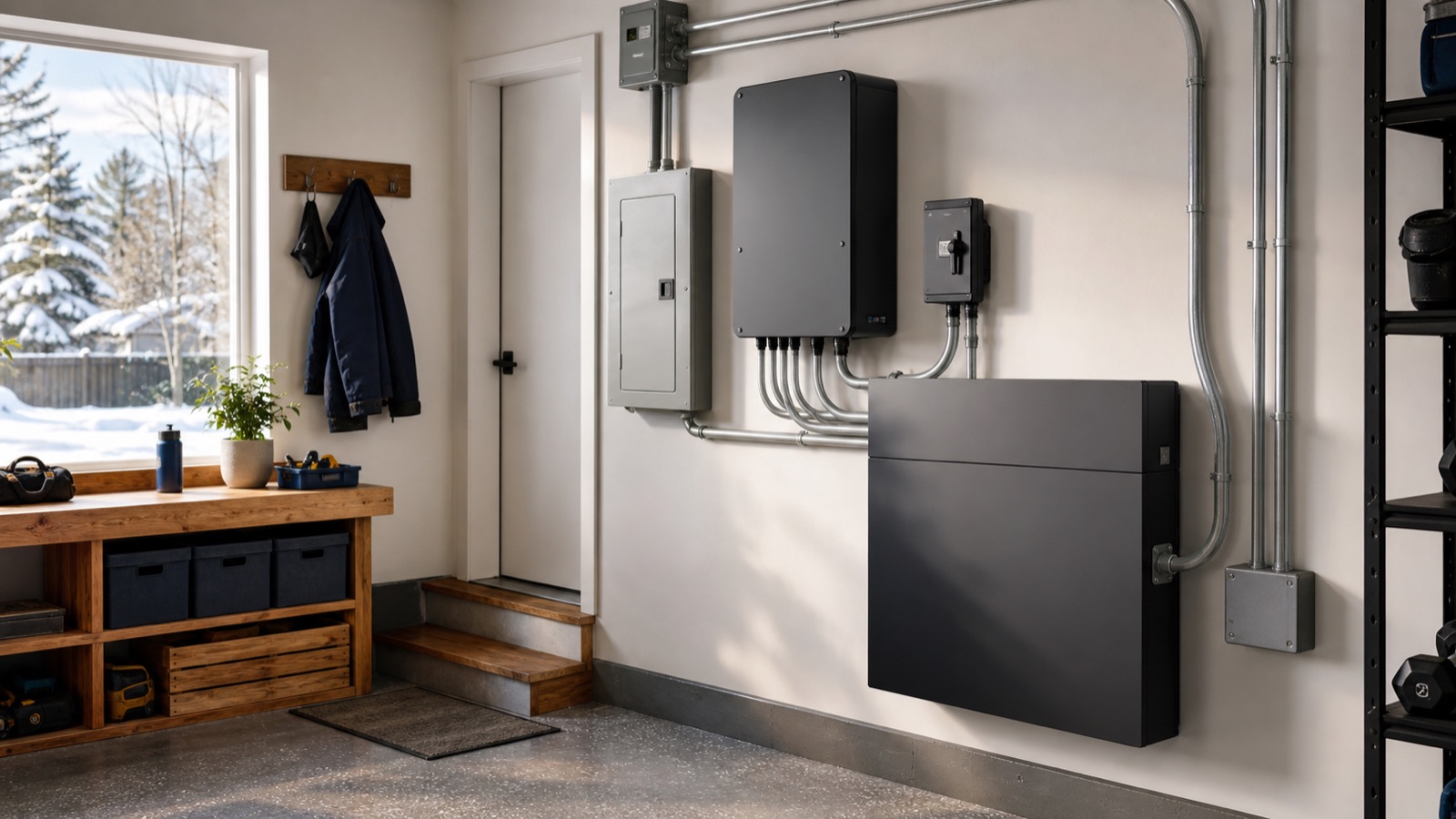 Système de batteries résidentielles installé au Canada